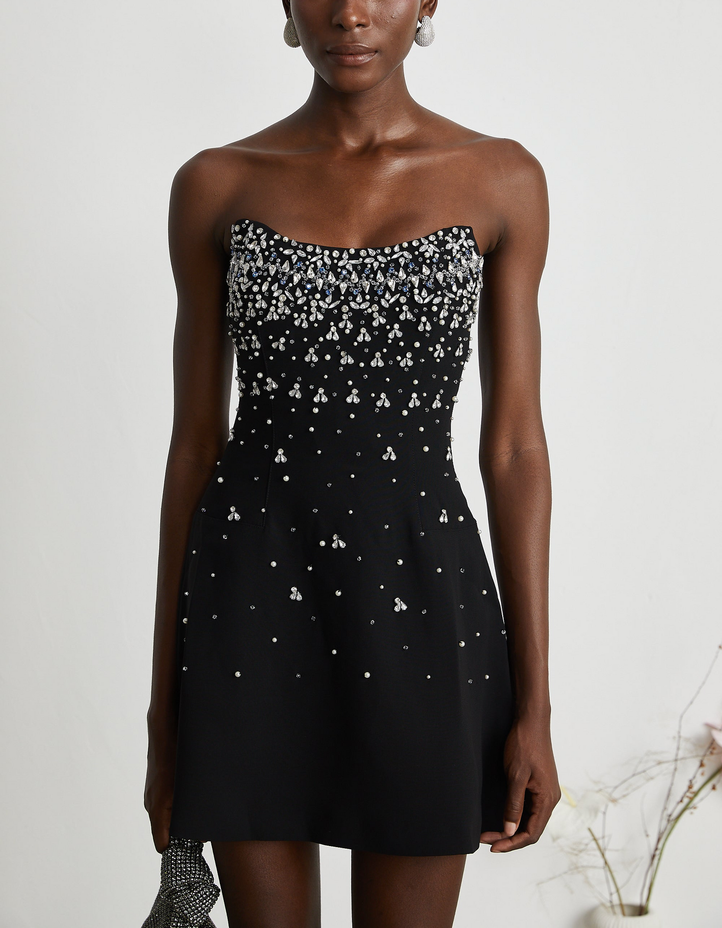 Black Embellished Mini Dress