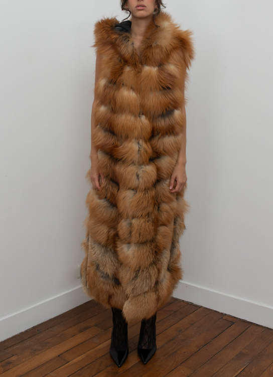 Natural Red Fox Full Length Vest