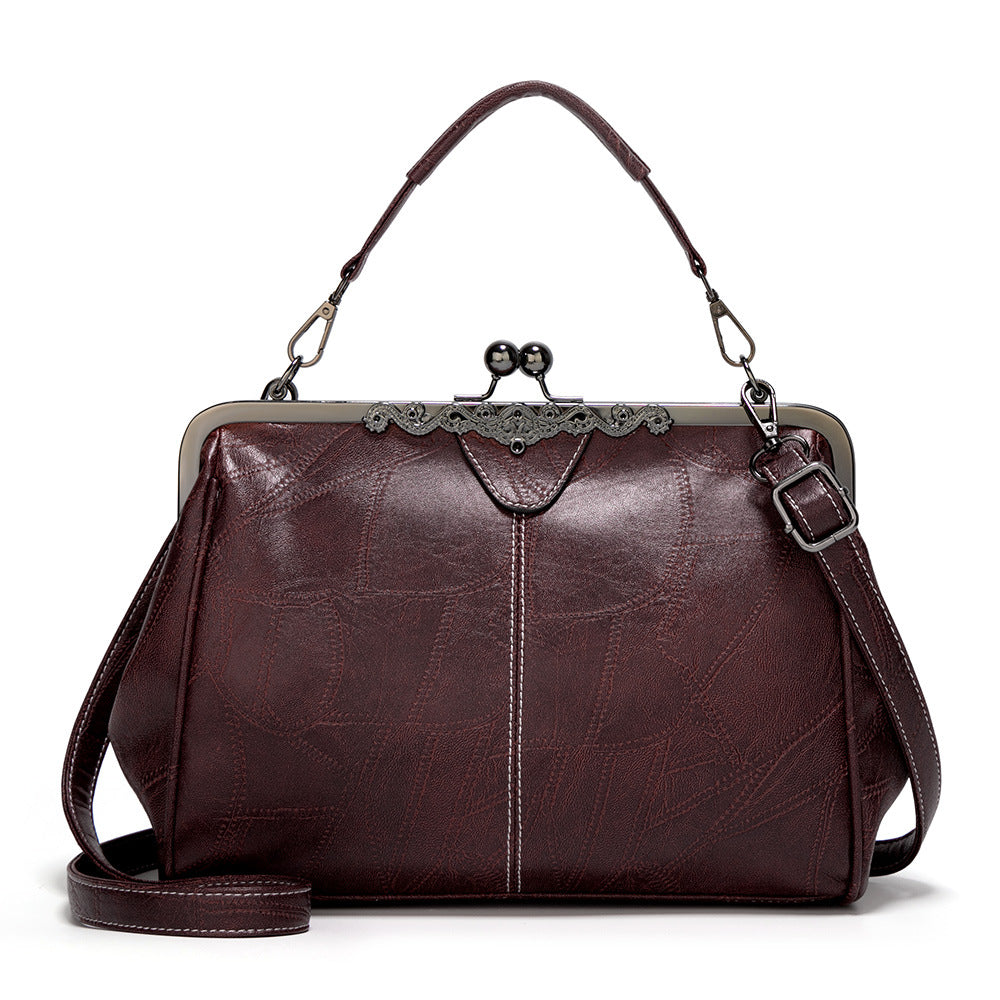 Women's Vintage Metal Lock Bag