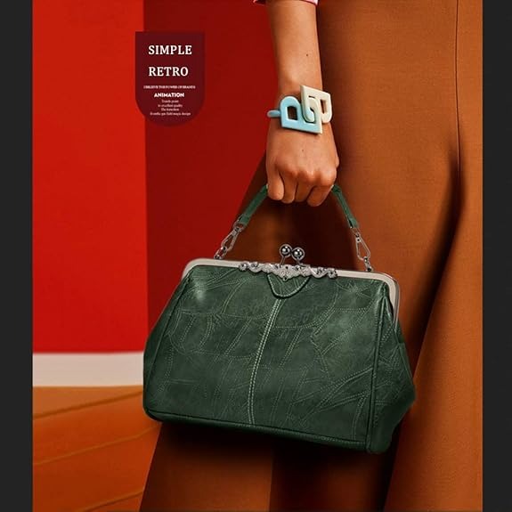 Women's Vintage Metal Lock Bag