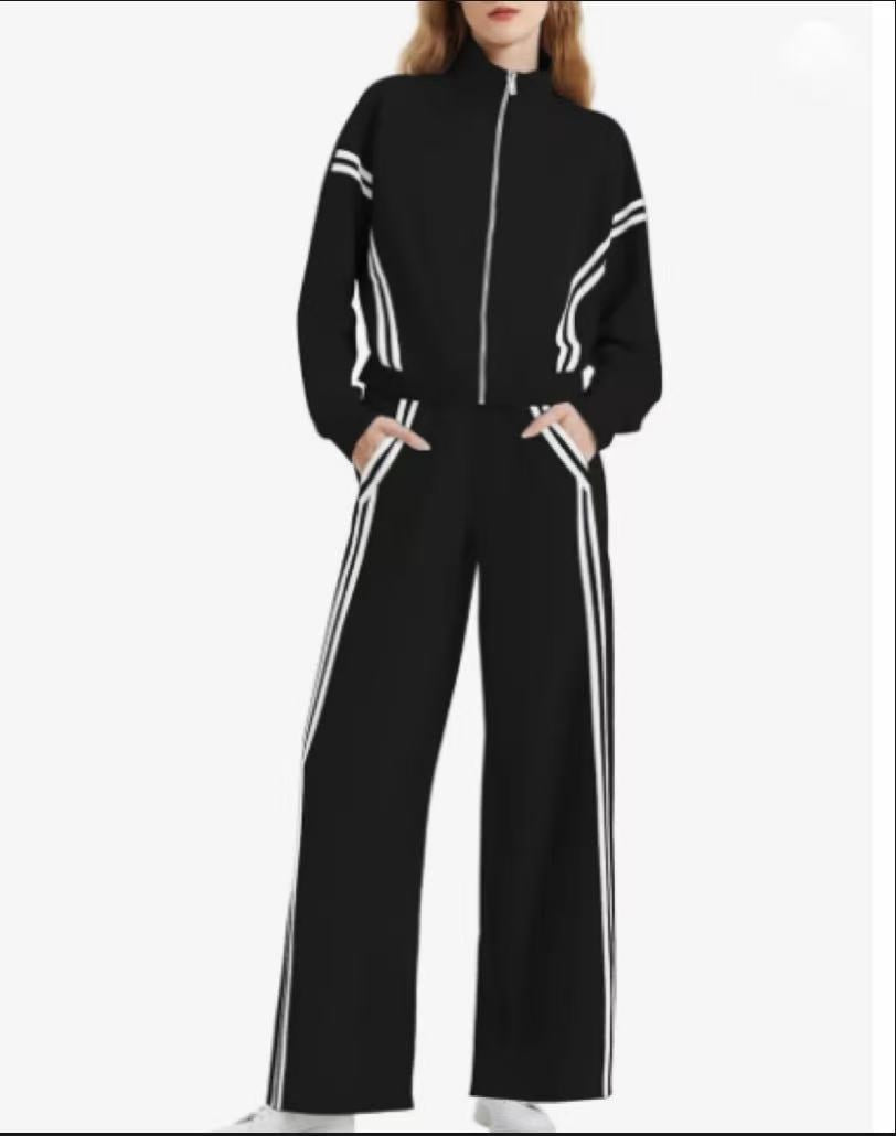 Casual Zipper Sports Two-piece Suit