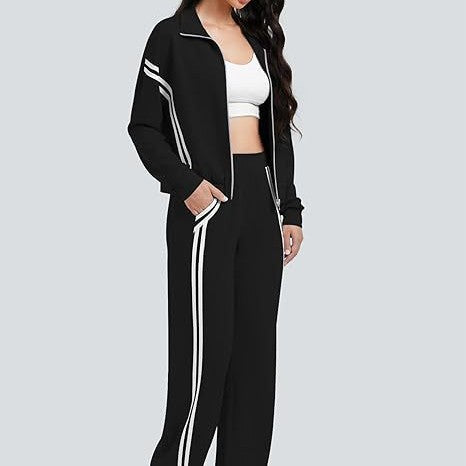 Casual Zipper Sports Two-piece Suit