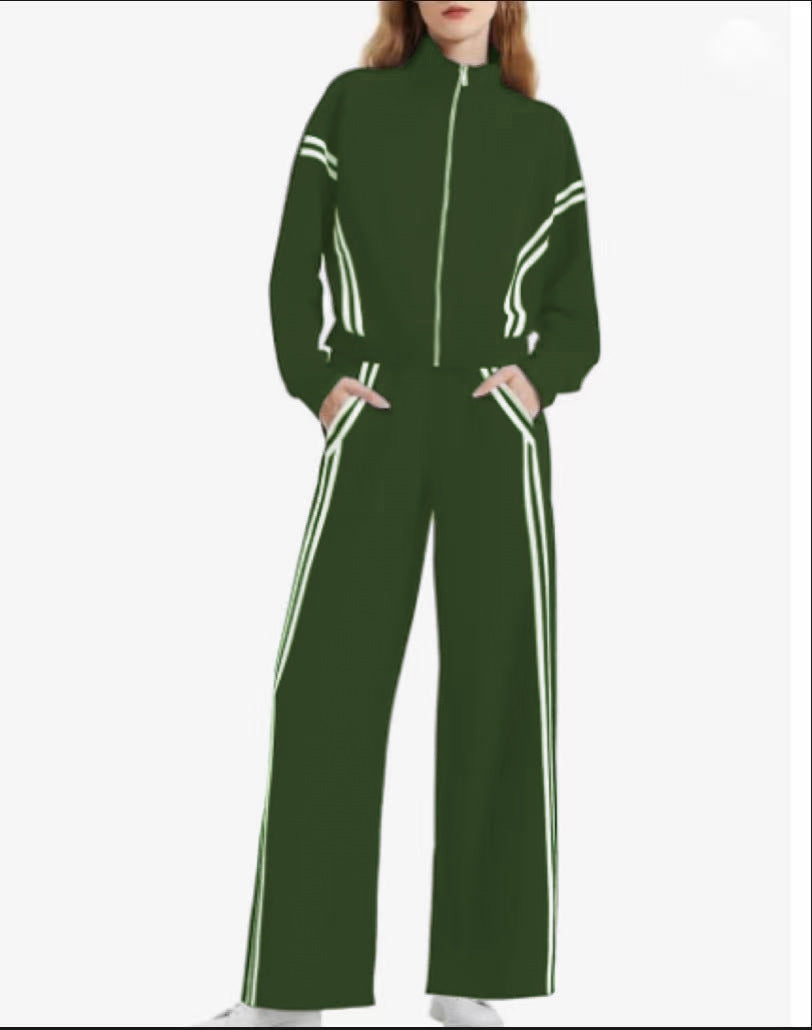 Casual Zipper Sports Two-piece Suit