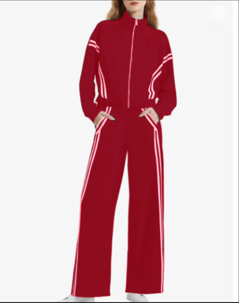 Casual Zipper Sports Two-piece Suit