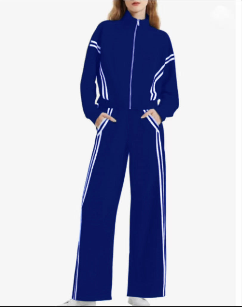 Casual Zipper Sports Two-piece Suit