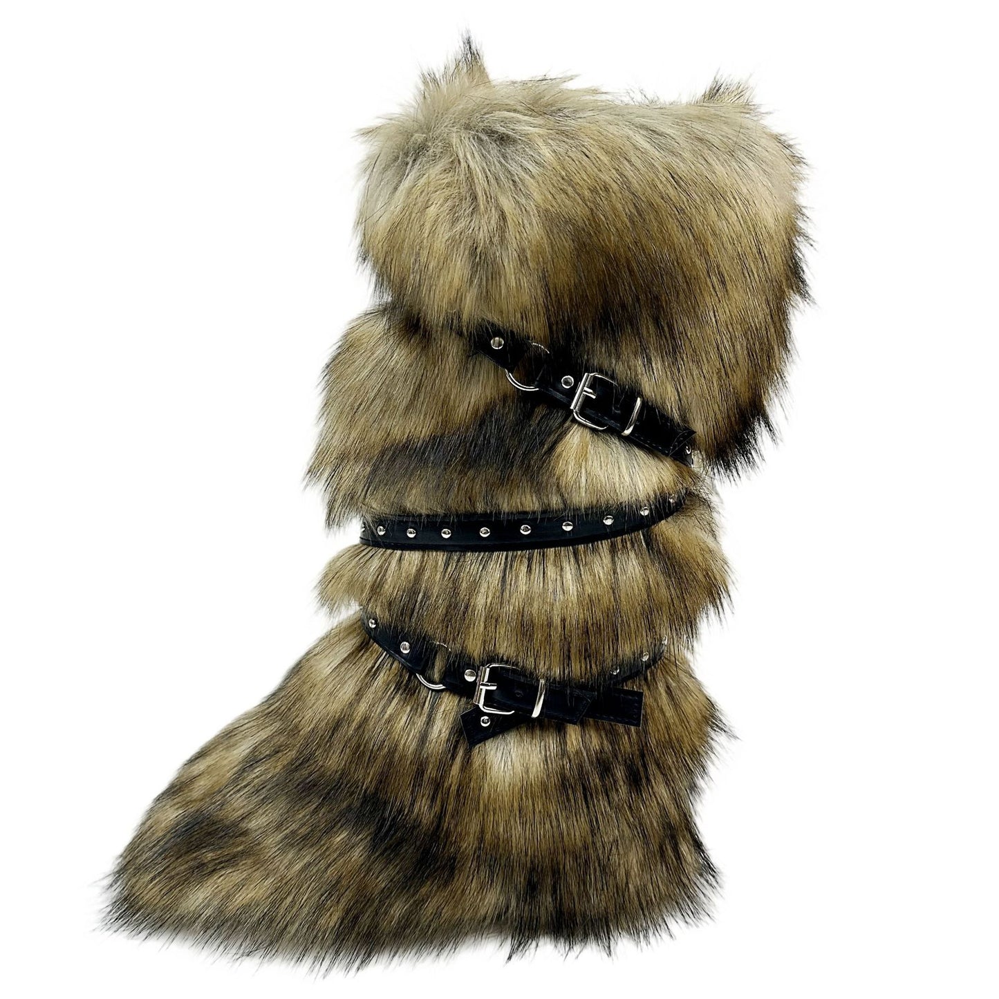 Cross-belt Buckle Fur Boots