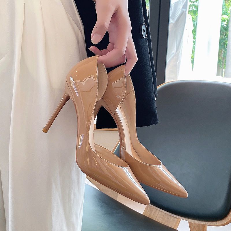 Nude Side-holstered Red-bottomed High Heels