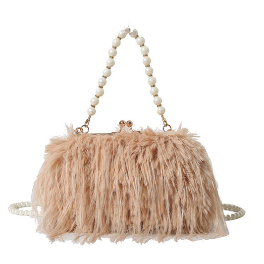 Pearl Feather Evening Clutch