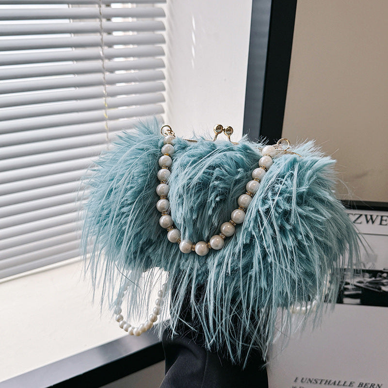 Pearl Feather Evening Clutch