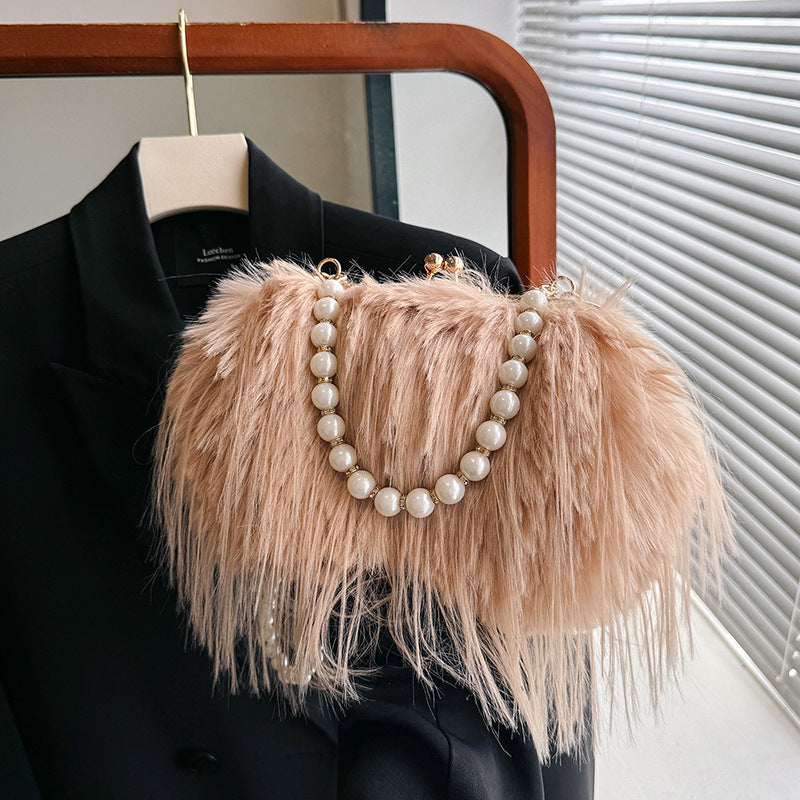 Pearl Feather Evening Clutch