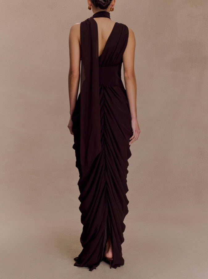 Elegant Pleated Chiffon Maxi Skirt