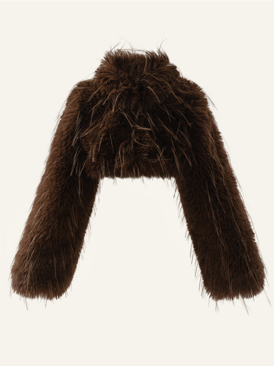 Fashion Faux Fur Cropped Coat