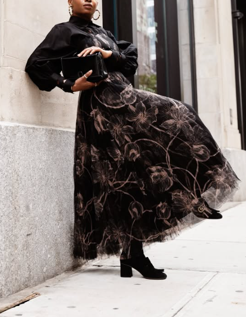 Hollowed Out Printed Patchwork Maxi Dress