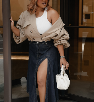Cinched Waist Long Sleeve Cropped Trench Coat