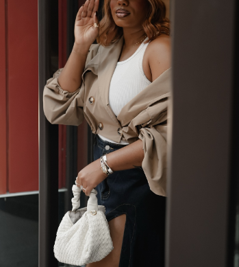 Cinched Waist Long Sleeve Cropped Trench Coat