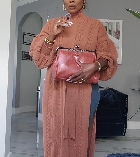 Women's Vintage Metal Lock Bag