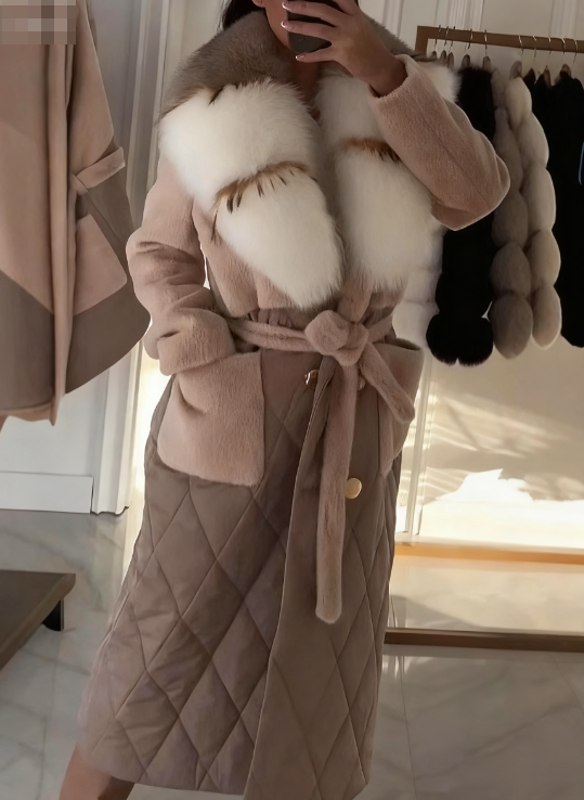 Plush Collar Long Coat