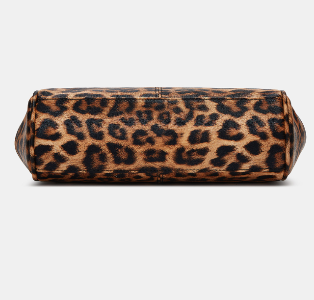 Leopard-Print Metallic Lock Bag