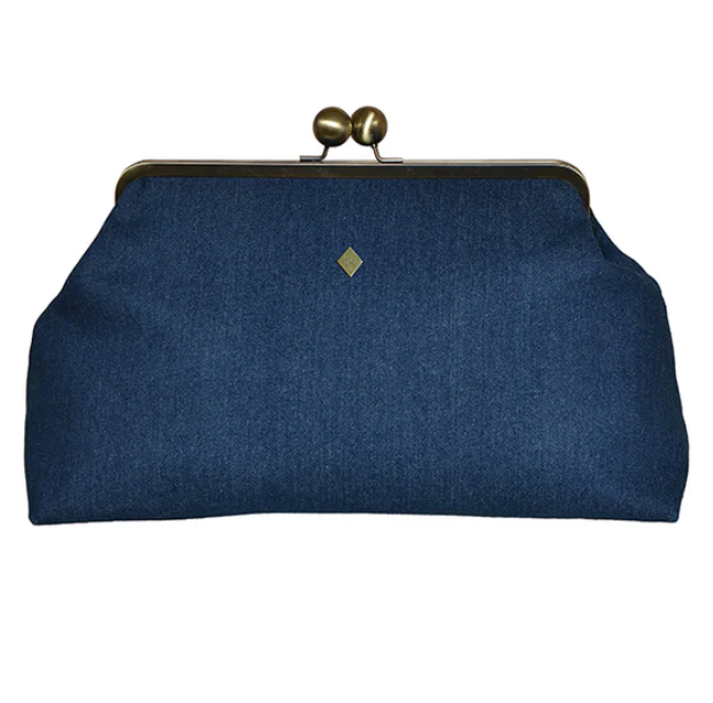 Oversize Coin Purse In Vintage Denim