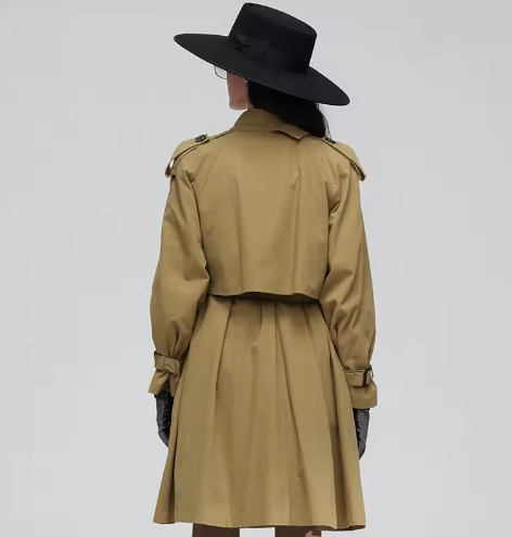 High-quality Long-sleeved Cotton Twill Trench Coat