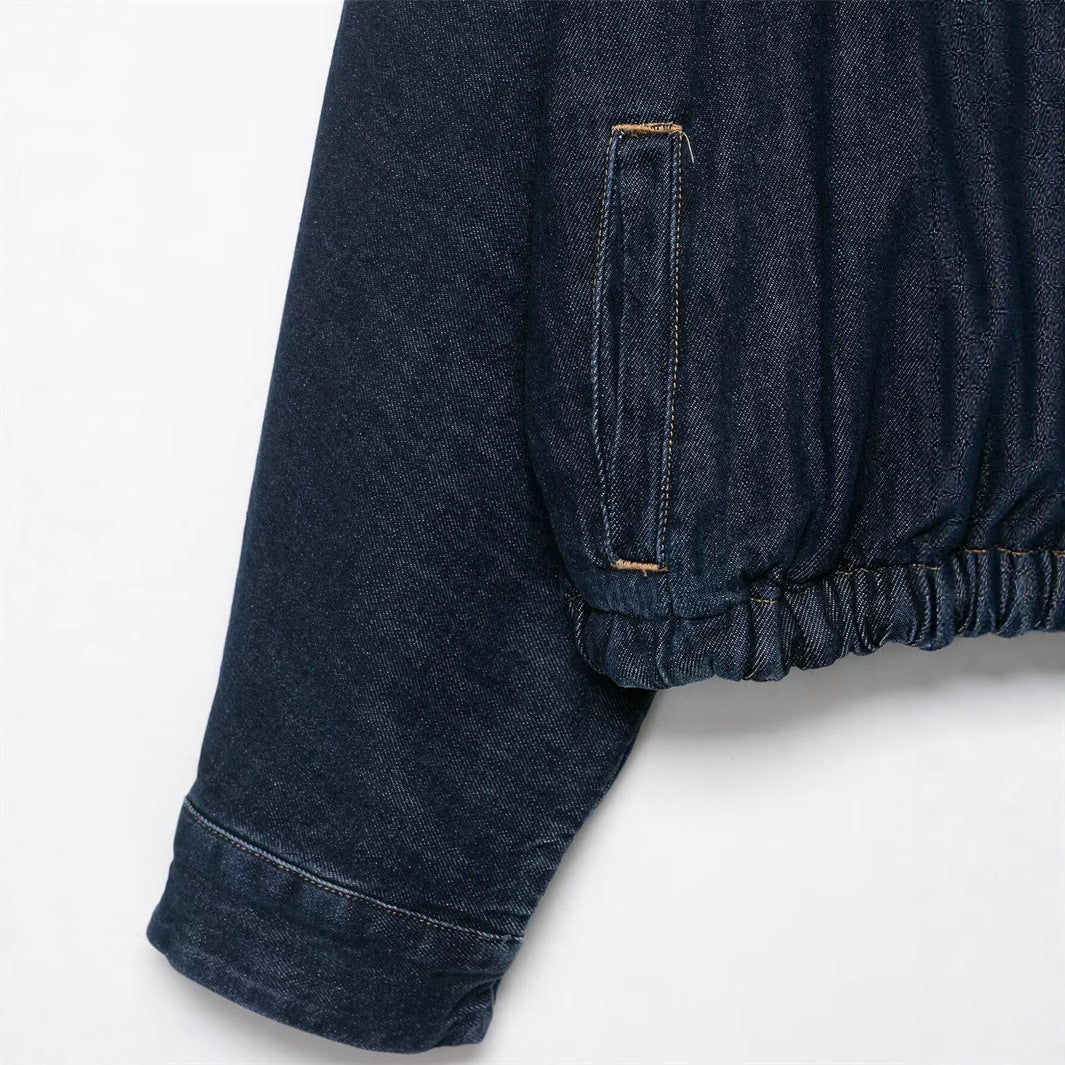 Batwing Sleeve Denim Jacket