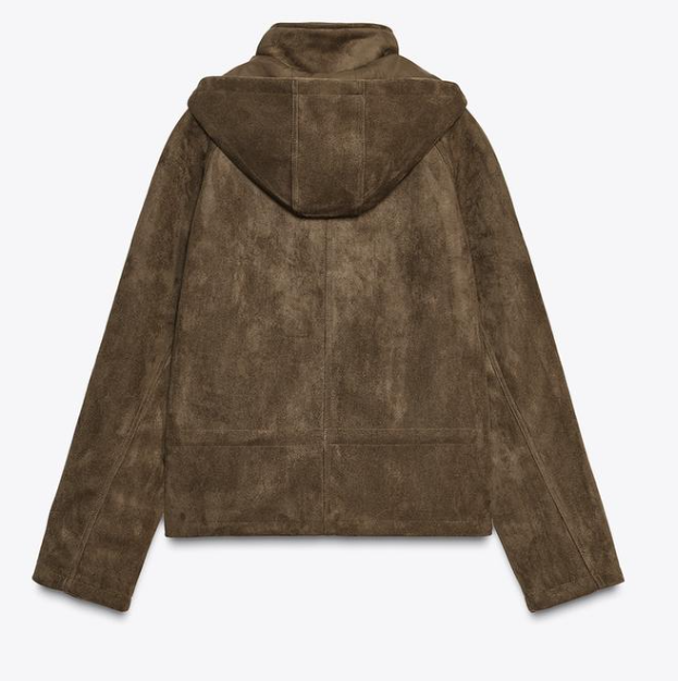 Hooded Faux Suede Jacket