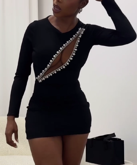 Hollow Pearl Sexy Dress