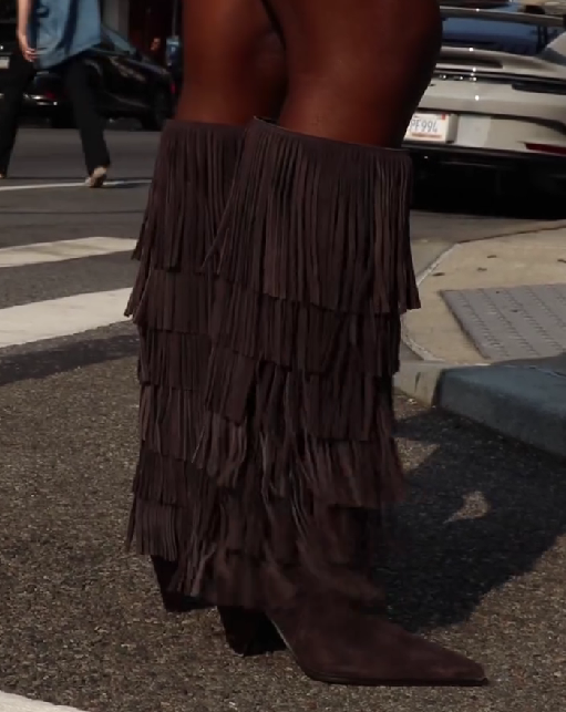 Fringed Suede Tall Boot