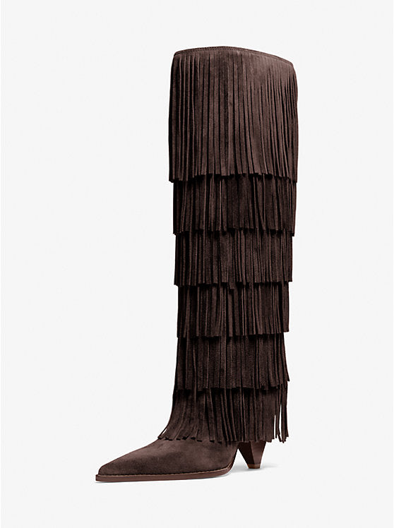Fringed Suede Tall Boot