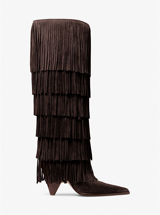 Fringed Suede Tall Boot