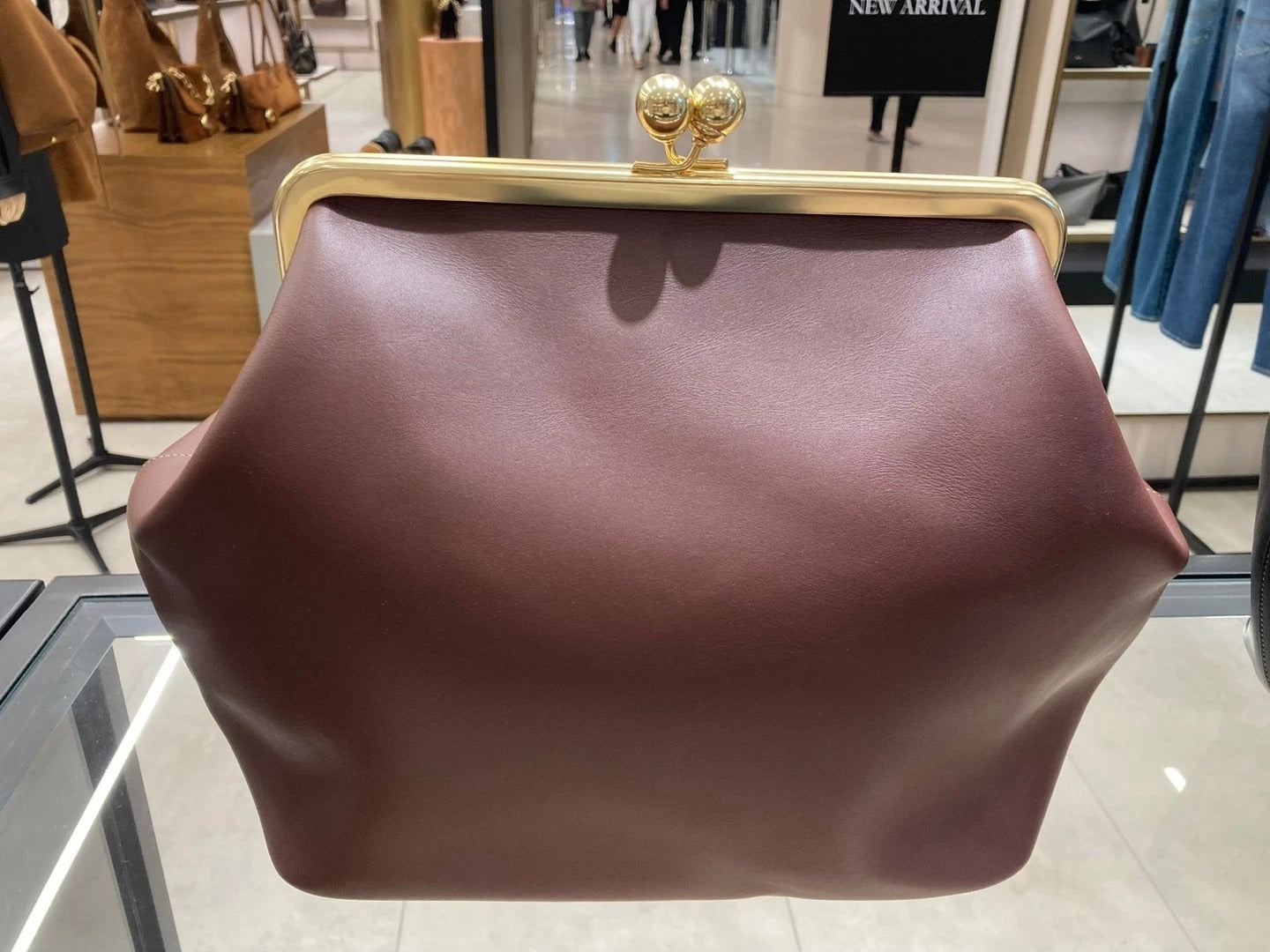 Elegant Deep Red Leather Clutch
