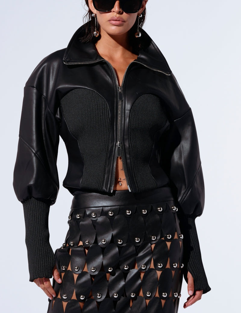 The Edgy Leather Cropped Jacket