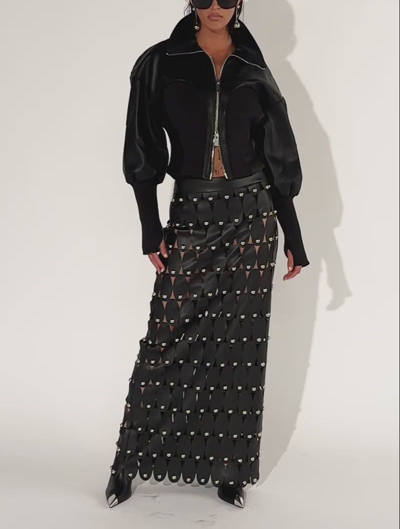 The Edgy Leather Cropped Jacket
