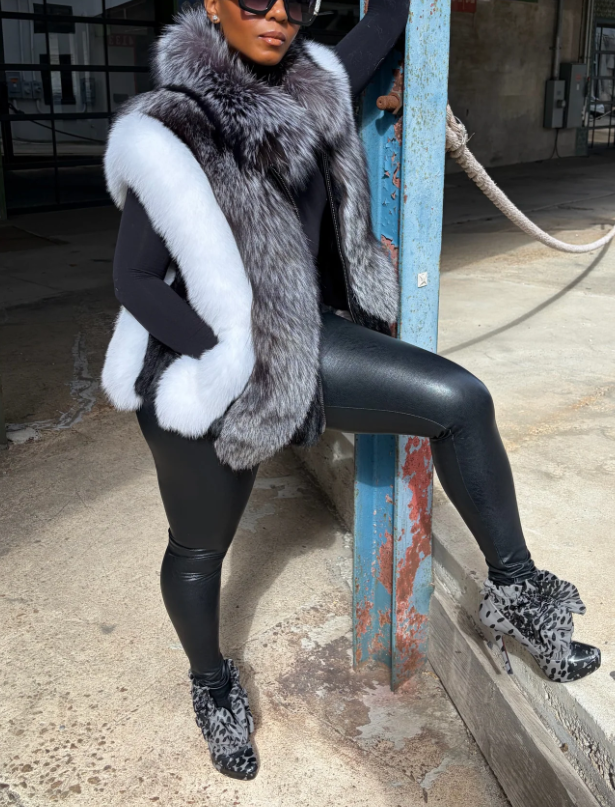 Eco-friendly Faux Fox Fur Coat Vest
