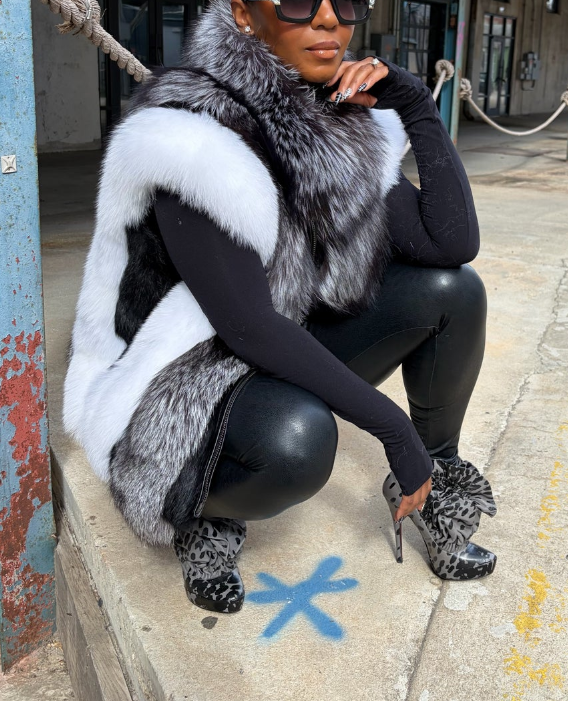 Eco-friendly Faux Fox Fur Coat Vest