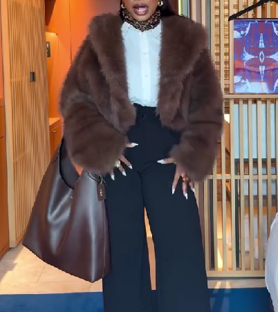 Cropped Faux Fox Fur Coat