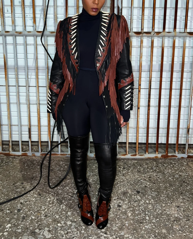 Genuine Leather Fringe Jacket