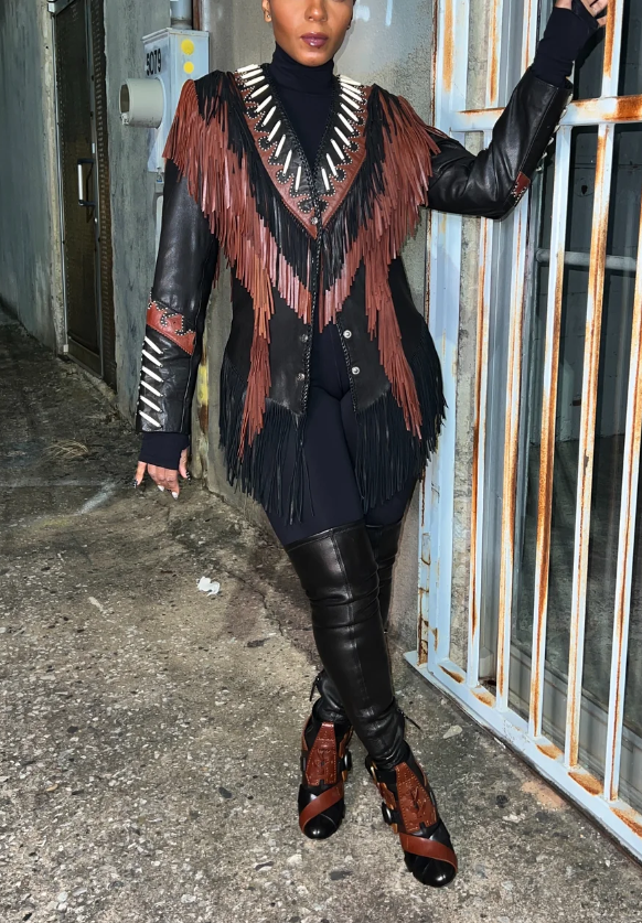Genuine Leather Fringe Jacket