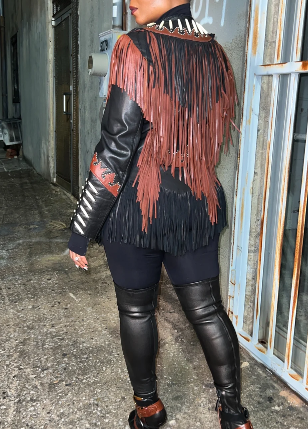 Genuine Leather Fringe Jacket
