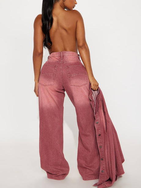 Slow Fade Denim Shacket And Pant Suit