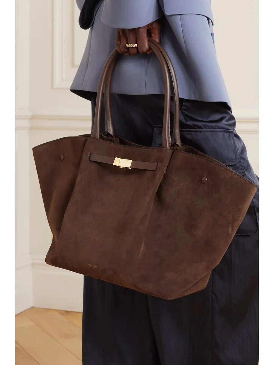 Suede Shoulder Tote Bag
