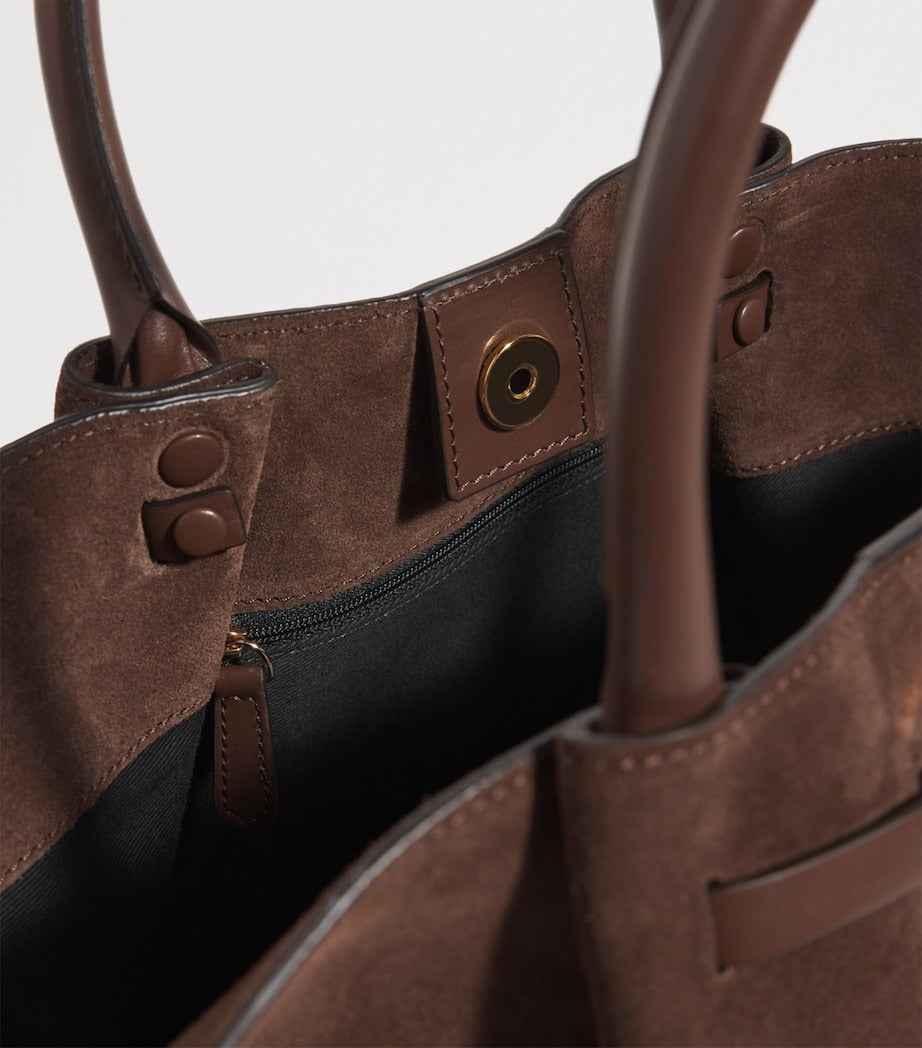 Suede Shoulder Tote Bag