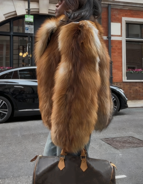Luxury Gold Fox Fur Coat