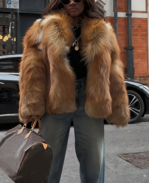 Luxury Gold Fox Fur Coat