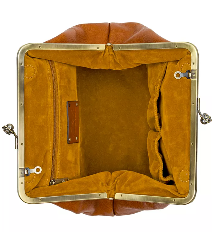 Leather Kisslock Bag