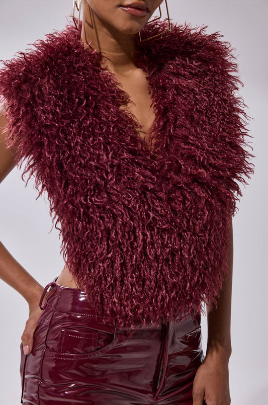 Faux Fur Halter Top