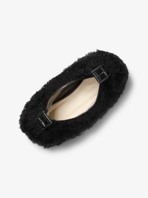 Faux Shearling Hobo Shoulder Bag