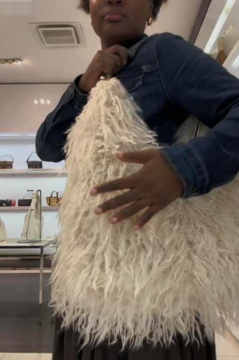 Large Shearling Shoulder Bag