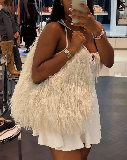 Large Shearling Shoulder Bag