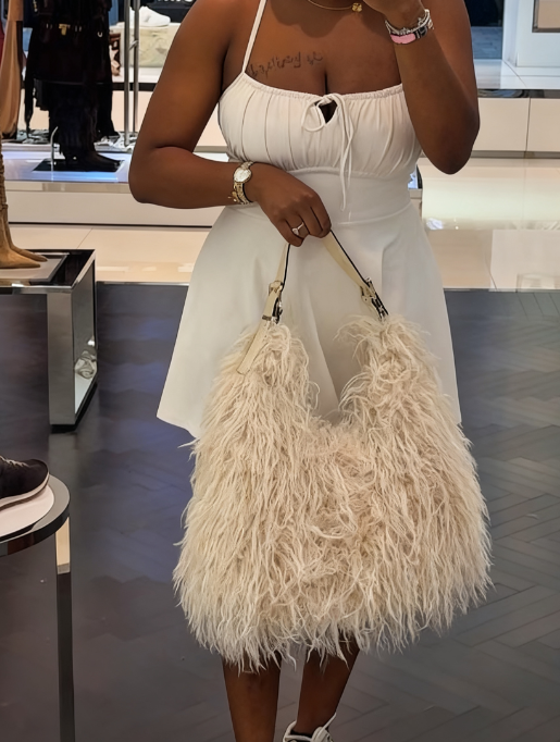 Large Shearling Shoulder Bag